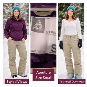 Aperture Women's Beige Straight Leg Cargo Pants